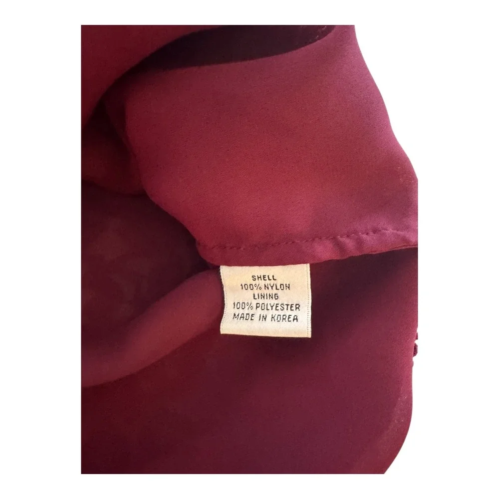 Talbots Woman Burgundy Floral Lace Button Front Jacket Plus Size 18W Romantic - Picture 5 of 8